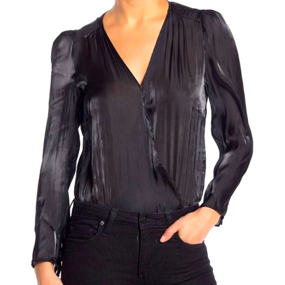 ASTR the Label Liquid Surplice Neck Bodysuit.
